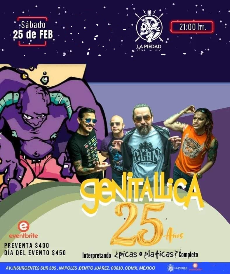 Genitallica Celebra Su 25 Aniversario En La Piedad Live Music Heaven